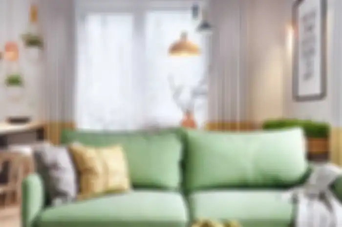 Ilustrasi sofa hijau