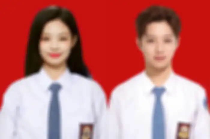 Ilustrasi edit foto background merah untuk pendaftaran PPDB SMA.