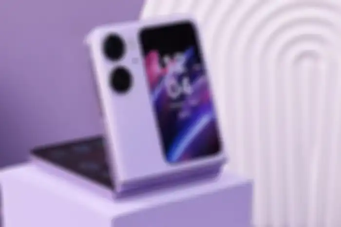 Ilustasi desain dan spesifikasi hp Oppo Find N2 Flip. 