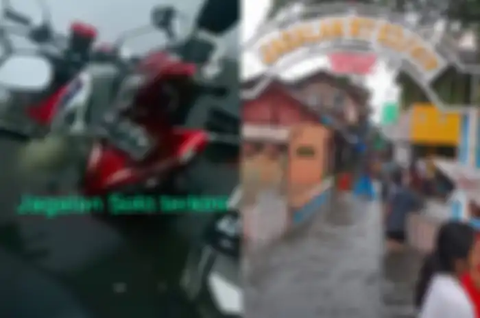 Kota Solo dilanda banjir di beberapa kecamatan, bikers jangan sembarangan terabas genangan air.