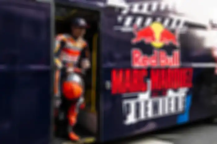 Marc Marquez tampil dalam peluncuran film dokumenter Marc Marquez &quot;All in&quot; di Madrid, (19/2/2023) 