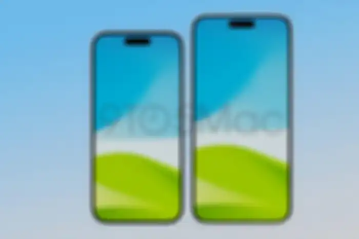 Render desain iPhone 15 dan iPhone 15 Plus yang telah menggunakan Dynamic Island.