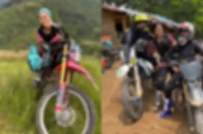 Keren! Modifikasi motor trail digeber ketiga artis wanita ini. Pede terabas jalur off-road!