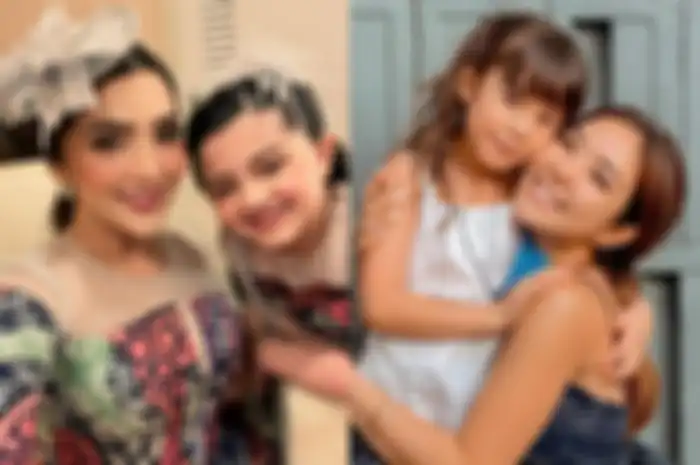 Ashanty dan Arsy (kiri), Gisella Anastasia dan Gempi (kanan) 