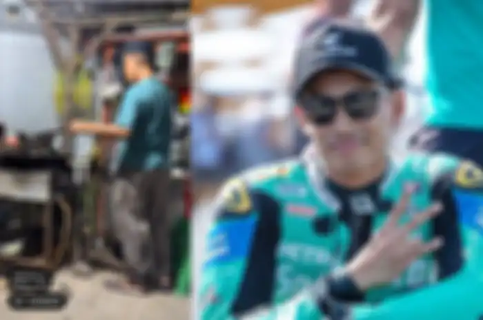 Pembalap WSBK asal Malaysia, Hafizh Syahrin tiba di Lombok untuk WSBK Indonesia 2023. Langsung makan pecel lele. 