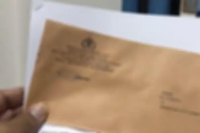 Surat konfirmasi tilang elektronik yang dikirim ke pelanggar melalui kantor pos
