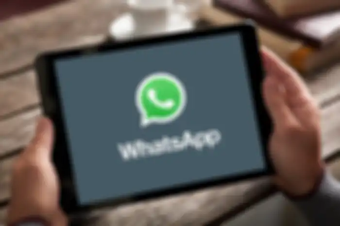 Ilustrasi aplikasi WhatsApp di Tablet Android.