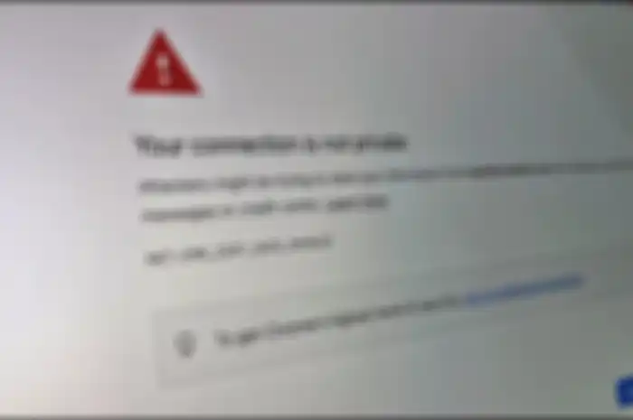 Ilustrasi web yang tidak bisa diakses dan menampilkan Your Connection is not private