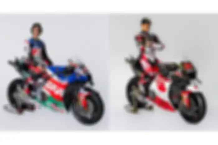 Pembalap tim LCR Honda Castrol, Alex Rins (kiri) dan pembalap tim LCR Honda Idemitsu, Takaaki Nakagami (kanan).