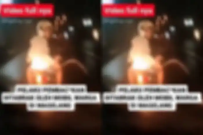 Pembonceng motor yang acungkan celurit ditabrak mobil viral di media sosial, terduga pelaku begal ternyata sempat akan lakukan ini.