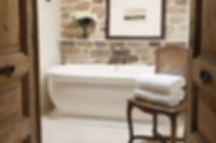 Ilustrasi kamar mandi rustic