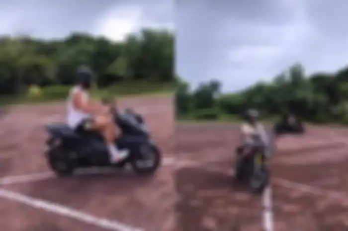 Bule Rusia buka kursus belajar motor di Bali, videonya beredar di media sosial.