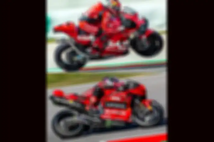 Warna livery merah di MotoGP 2023 dipakai GasGas Factory Racing Tech3 (atas) dan Ducati Lenovo Team (bawah), sebutan si Merah tak lagi identik motor Ducati pabrikan seperti tahun lalu