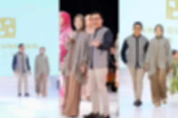 Potret romantis Sahrul Gunawan dan Dine Mutiara saat fashion show bareng.