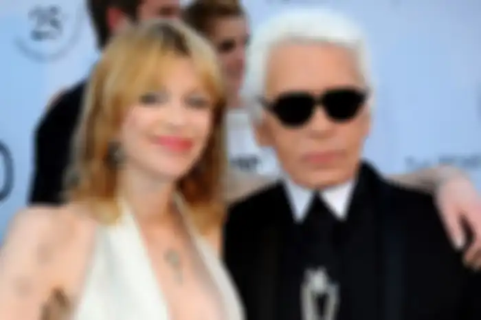 Courtney Love and Karl Lagerfeld.