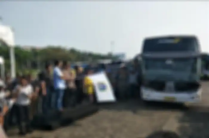 Foto ilustrasi armada bus. Program mudik gratis 2023 disiapkan Pemprov DKI, segini target penumpang yang akan diberangkatkan.