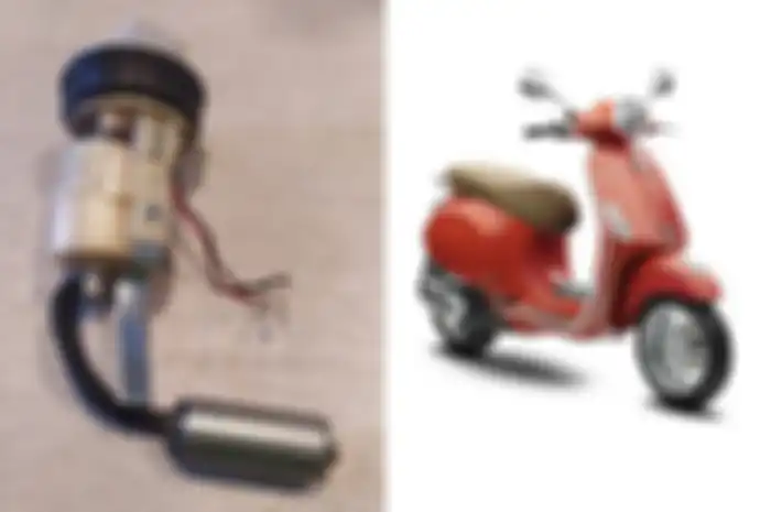 Ilustrasi fuel pump rusak di motor Vespa matic.