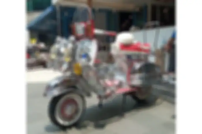 Modifikasi motor Vespa klasik aliran mods.