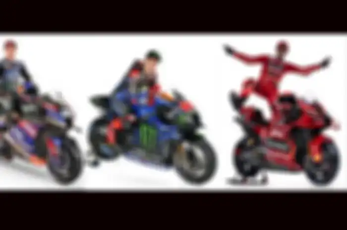 3 pembalap MotoGP 2023 beda skuat, motor dan negara; Miguel Oliveira (kiri), Fabio Quartararo (tengah) dan Francesco Bagnaia (kanan) perebutkan gengsi raja sirkuit Portimao di MotoGP Portugal 2023