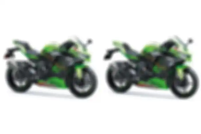 Ilustrasi motor baru Kawasaki Ninja ZX-4RR (kiri) dan Ninja ZX-25R (kanan).