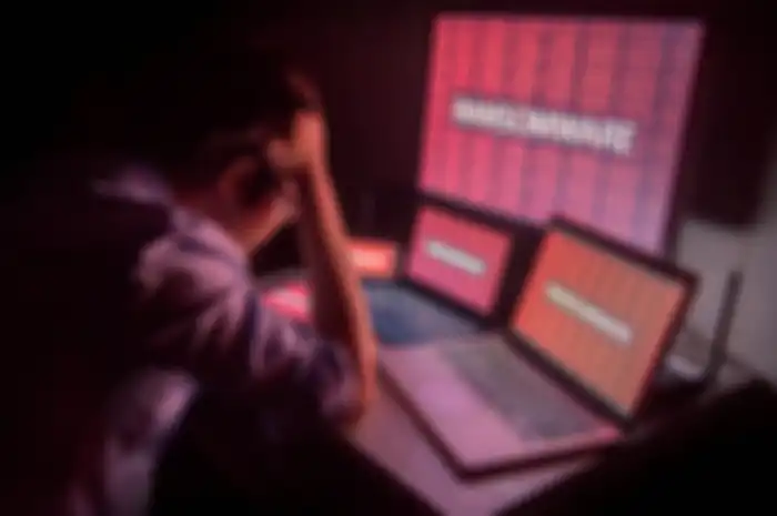 Ilustrasi serangan ransomware yang menjadi masalah siber Indonesia.