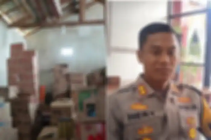 Gudang oli dan spare part motor palsu di Jember (kiri) dan Kapolda Jember, AKBP Hery Kurniawan (kanan).