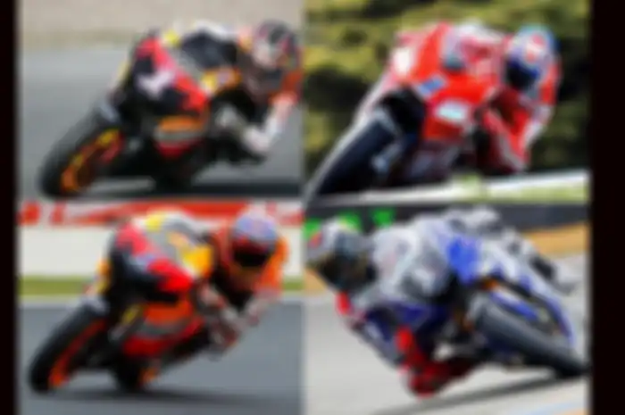 Pembalap MotoGP pakai nomor start sebelum Francececo Bagnaia di MotoGP 2023, Nicky Hayden (kiri atas); Casey Stoner (kanan atas dan kiri bawah) dan Jorge Lorenzo (kanan bawah)