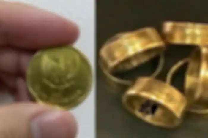 Uang koin Rp 500 gambar melati dibikin cincin