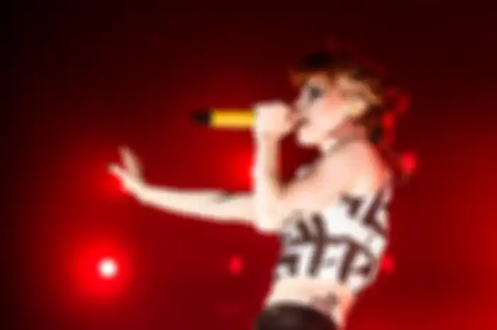 Singer Hayley Williams live in concert with Paramore at the Wembley Arena, London (27/09/2013).