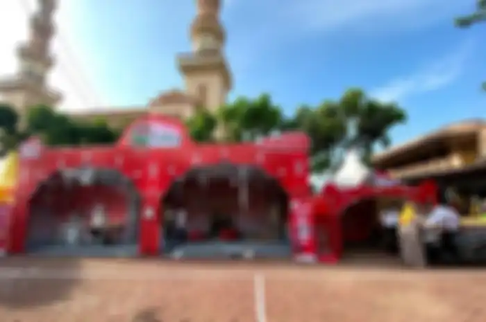 Posko mudik lebaran Lesehan Enduro dari Pertamina untuk pemotor.