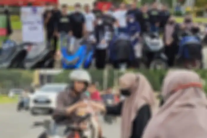 Bagikan takjil gratis dan gelar ngabuburide, jadi kegiatan rutin komunitas motor P2RT.