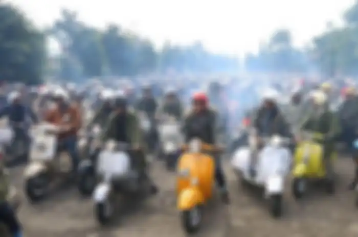 Ribuan pengendara Vespa ikut acara Mods May Day atau perayaan Hari Buruh Internasional.