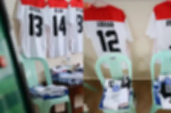 Penampakan ruang ganti pemain Timnas Indonesia U-22 di SEA Games 2023. 
