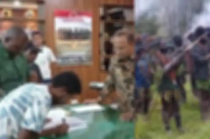 Pentolan KKB Papua menyerahkan diri ke TNI dan bersumpah kembali ke NKRI.