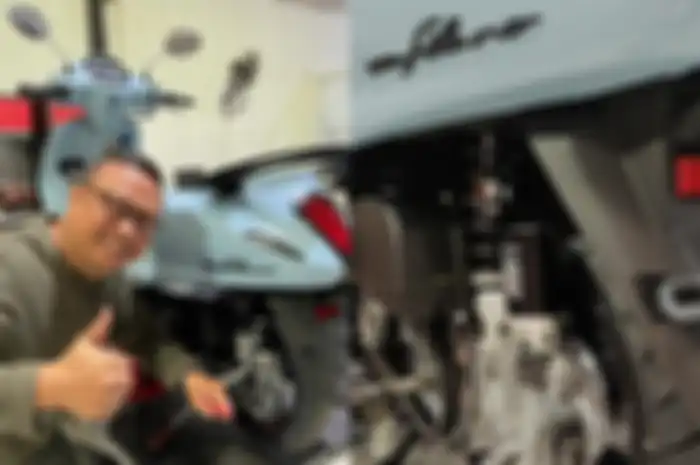 Yudo Handoko bersama Yamaha Grand Filano pakai sokbreker YSS
