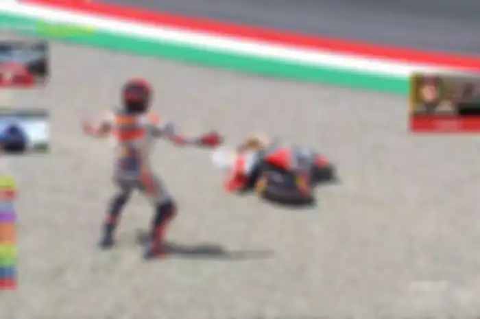 Marc Marquez gagal finis setelah lowside di tikungan 15 Sirkuit Mugello.
