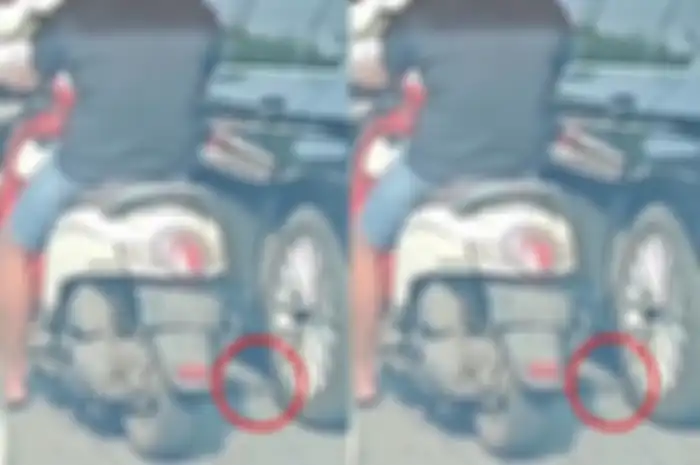 Pemotor Honda Scoopy pakai sendal yang sudah dipasang paku, diduga modus sebagai maling bikin ban mobil bocor.