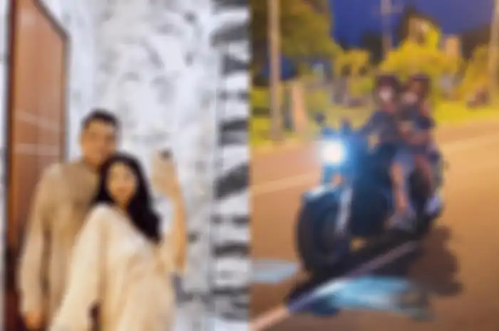 Achmad Herlambang disorot setelah perselingkuhan yang kedua kalinya dibongkar Hanum Mega (kiri), potret pasangan selebgram itu naik moge Harley-Davidson (kanan).