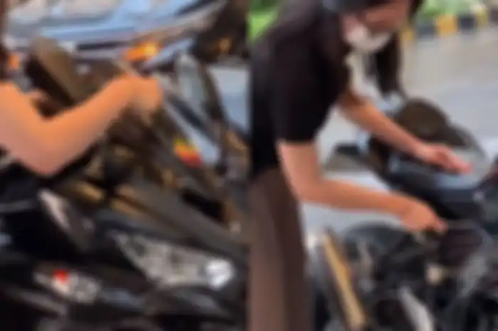 Bikin penasaran, heboh seorang perempuan rusak motor Kawasaki Ninja ZX-25R. Korban patah hati kah?