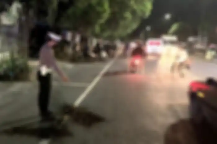 Lokasi kecelakaan balap liar di Blitar pada Minggu (2/7)