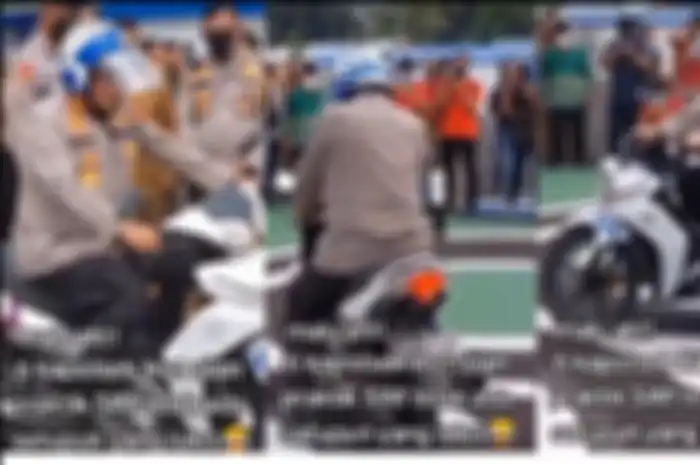 6 orang Kapolsek di Sragen gagal saat menjalankan praktik SIM C, kaki turun seimbangkan motor.