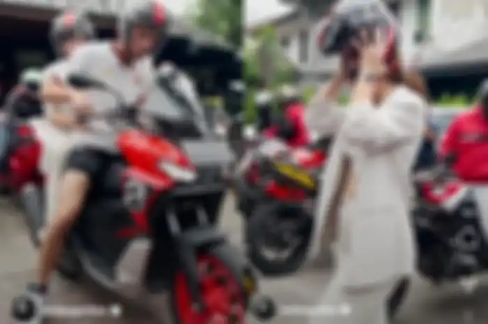 Wulan Guritno dan Sabda Ahessa naik Aprilia SR GT
