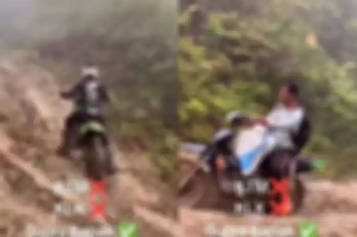 Honda Supra Bapak bikin motor trail malu karena susah nanjak di tanah licin.