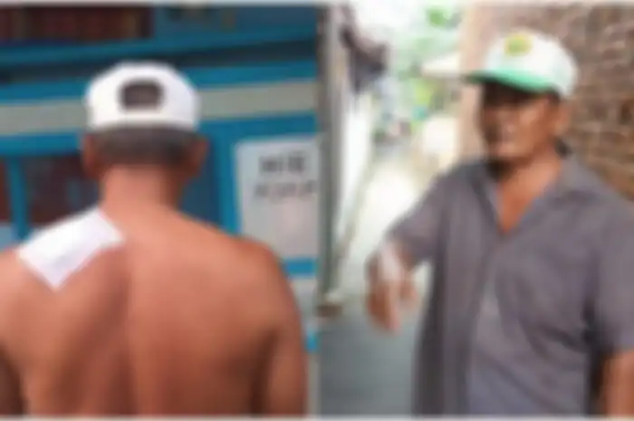 Nasip (56), petugas Hansip di Kalisari Jakarta Timur korban pembacokan geng motor.