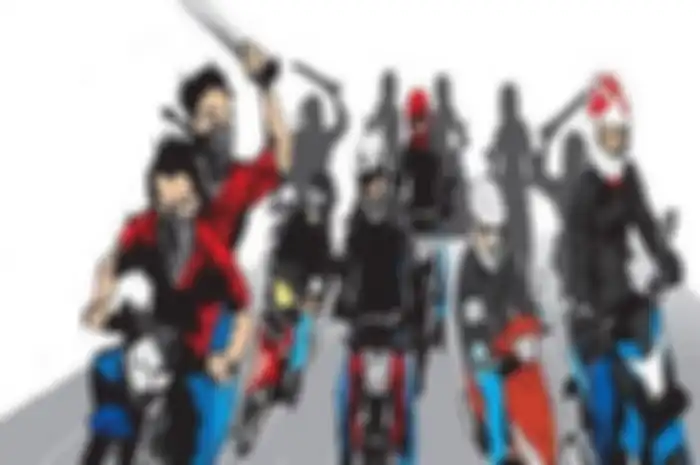 Gambar ilustrasi geng motor.