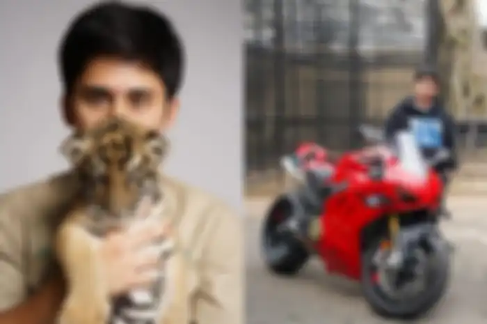 Cenora, anak harimau peliharaan Alshad Ahmad yang mati (kiri) dan Ducati Panigale V4S jadi salah satu koleksi motor Alshad Ahmad (kanan).