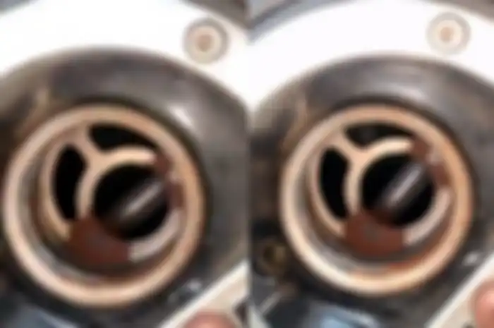 Karat di dalam tangki bensin motor.