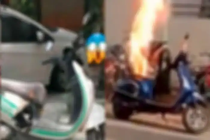 Foto ilustrasi baterai motor listrik terbakar bisa jadi bom kalau meledak.