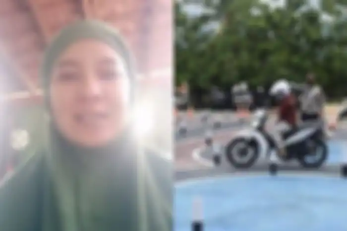 Emak-emak di Gresik protes ke polisi karena anaknya tak lulus ujian praktik SIM 13 kali (kiri) dan ilustrasi ujian praktik SIM C (kanan).