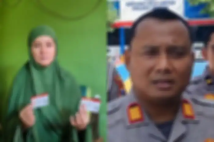 Kasatlantas Polres Gresik (kanan) beri penjelasan soal emak-emak yang marah anaknya 13 kali gagal ujian SIM.
